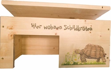 Nagerstore Schildkrötenhaus M Terrarium Schutzhaus mit Motiven, Holzlasur & Aufklappbar - 5